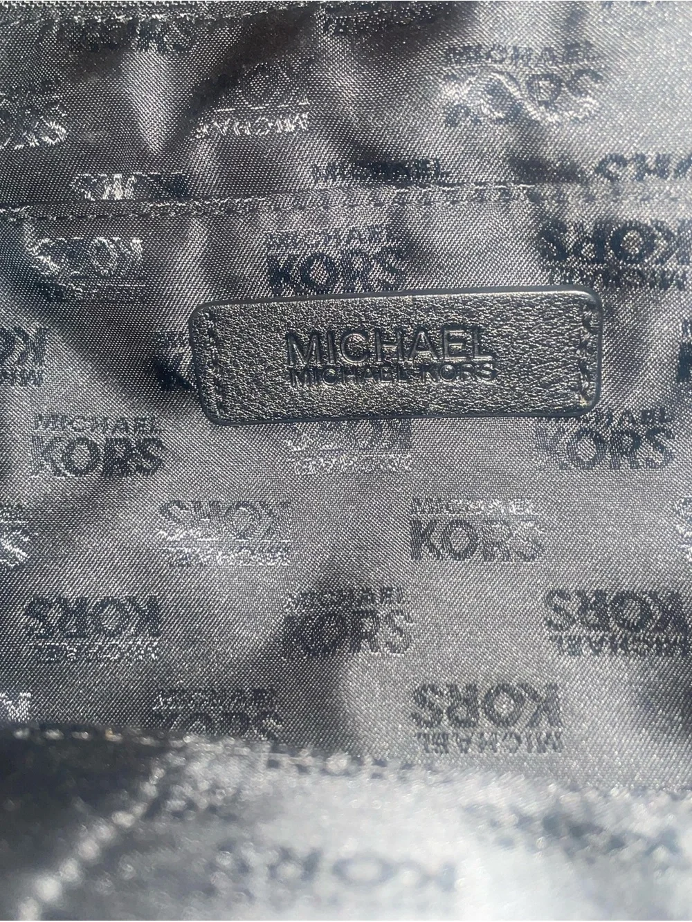 Michael Kors Hamilton XL Weekender Black Pebbled Leather Duffel Silver Hardware